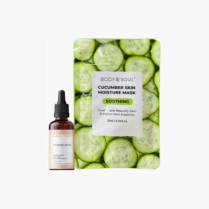 Whitening Serum and Cucumber Mask Bundle