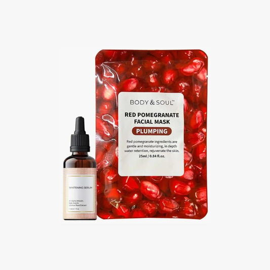 Whitening Serum and Pomegranate Mask Bundle